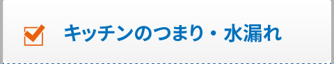 キッチンのつまり・水漏れ